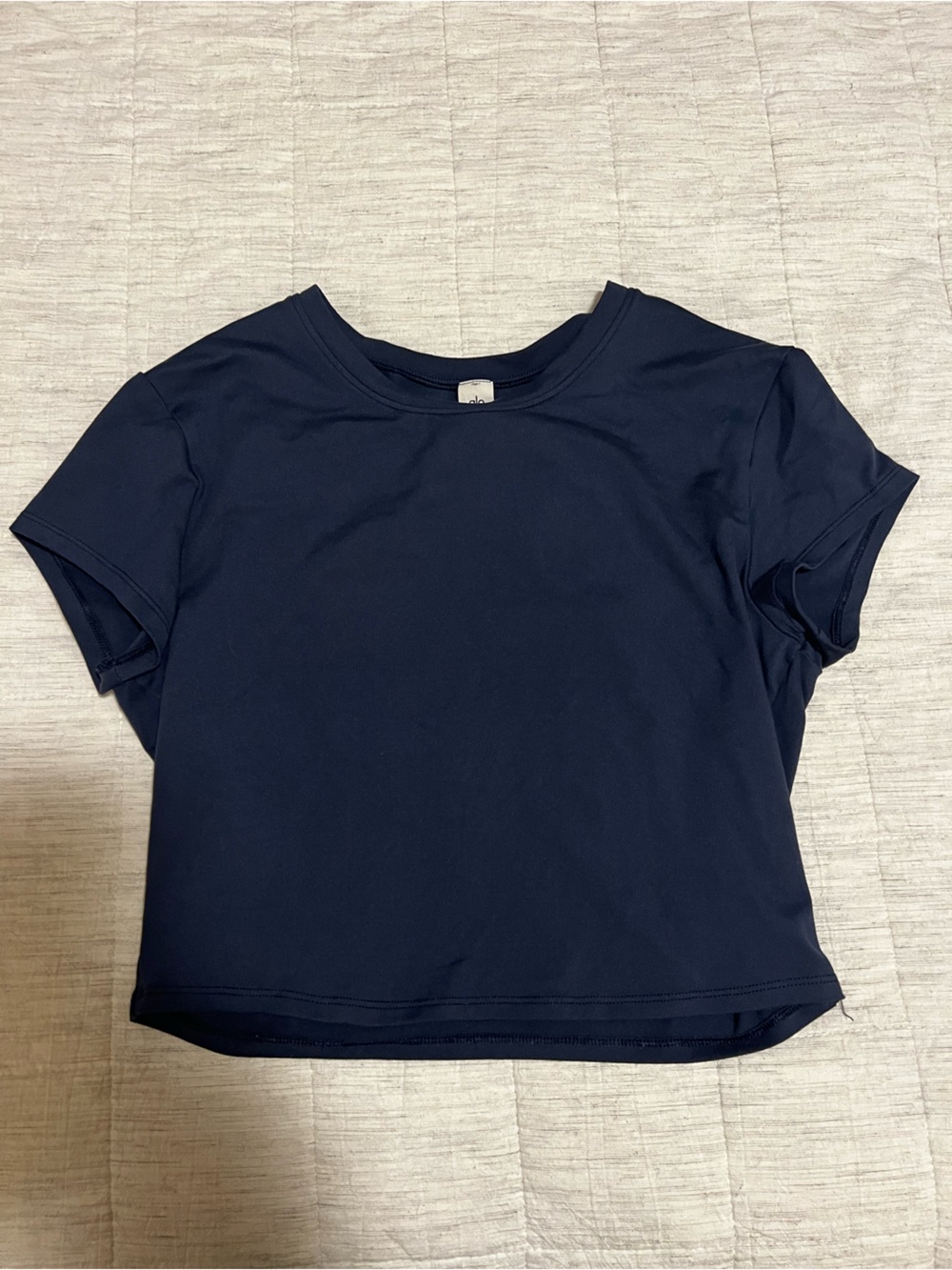 Alosoft Crop Finesse Short Sleeve - Navy